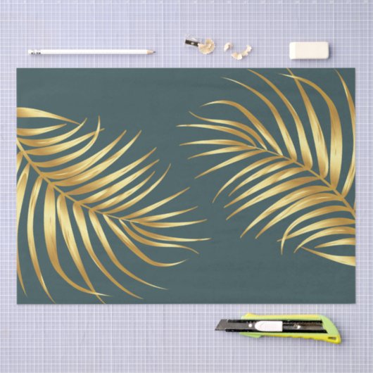 Tropical Green Gold Wedding Seidenpapier (Handwerk)