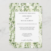 Tropical Green Ivy Wedding Einladung (Vorne/Hinten)
