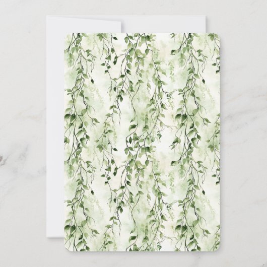 Tropical Green Ivy Wedding Einladung (Rückseite)