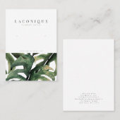 Tropical Green Leaf Juwelier Display Business Card Visitenkarte (Vorne/Hinten)