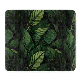 Tropical Green Leaves  Housewarming Gift Schneidebrett