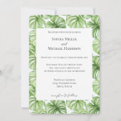 Tropical Green Leaves Wedding Einladung (Vorderseite)