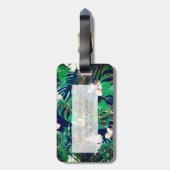 Tropical Green Lilac Gold Monster Blätter Bläserne Gepäckanhänger (Rückseite vertikal)