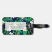 Tropical Green Lilac Gold Monster Blätter Bläserne Gepäckanhänger (Rückseite horizontal)