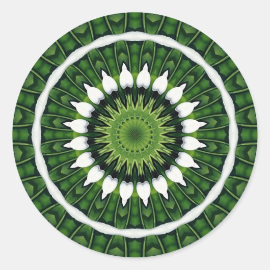 Tropical Green Mandala Runder Aufkleber (Vorderseite)