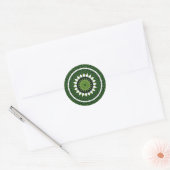 Tropical Green Mandala Runder Aufkleber (Umschlag)