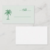 Tropical Green Minimalist Palm Tree Platzkarte (Vorne/Hinten)