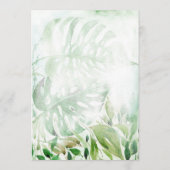 Tropical Green Monstera Blätter Wedding Menükarte (Rückseite)