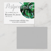 Tropical Green Monstera Leaf-Ankündigungskarte Hinweiskarte (Vorne/Hinten)