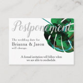 Tropical Green Monstera Leaf-Ankündigungskarte Hinweiskarte (Vorderseite)