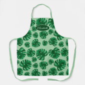 Tropical Green Monstera Palm Blätter & Individuell Schürze (Vorderseite)