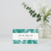 Tropical Green Palm Blätter Elegantes Design Visitenkarte (Stehend Vorderseite)