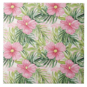 Tropical Green Palm Blätter Fliese