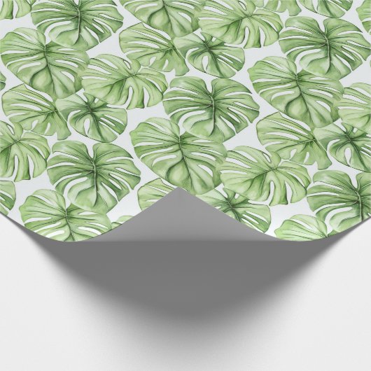 Tropical Green Palm Blätter Geschenkpapier (Ecke)