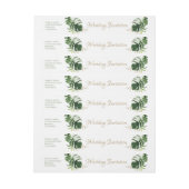Tropical Green Palm Blätter Gold Geometric Wedding Rundum-Adressaufkleber (Bogen)