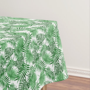 Tropical Green Palm Blätter Sommer Wasserfarben K Tischdecke