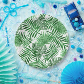 Tropical Green Palm Blätter Summer Art Pattern Pappteller (Party)