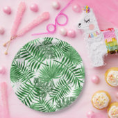 Tropical Green Palm Blätter Summer Art Pattern Pappteller (Party)
