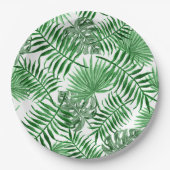 Tropical Green Palm Blätter Summer Art Pattern Pappteller (Vorderseite)