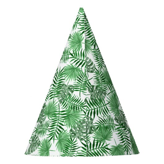 Tropical Green Palm Blätter Summer Art Pattern Partyhütchen (Rückseite)
