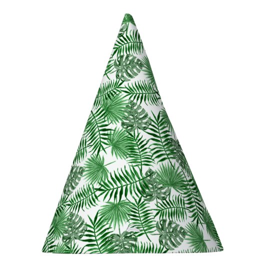 Tropical Green Palm Blätter Summer Art Pattern Partyhütchen (Rechts)