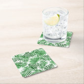 Tropical Green Palm Blätter Summer Art Pattern Rechteckiger Pappuntersetzer (Vor Ort)