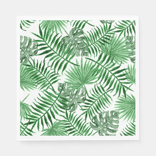 Tropical Green Palm Blätter Summer Art Pattern Serviette (Vorderseite)