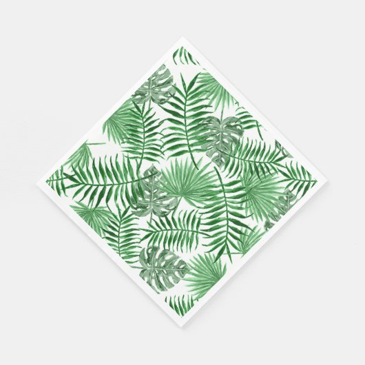 Tropical Green Palm Blätter Summer Art Pattern Serviette (Ecke)