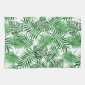 Tropical Green Palm Blätter Summer Watercolor Art Geschirrtuch (Horizontal)