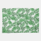 Tropical Green Palm Blätter Summer Watercolor Art Geschirrtuch (Horizontal)