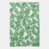 Tropical Green Palm Blätter Summer Watercolor Art Geschirrtuch (Vertikal)