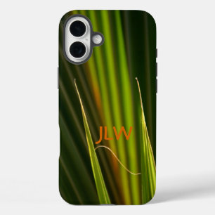 Tropical Green Palm Fronds individuell anpassbar iPhone 16 Plus Hülle