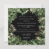 Tropical Green Palm Leaf Fern Wald Grüne Einladung (Vorderseite)