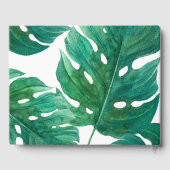 Tropical Green Palm Leaf Hawaiian Summer Wedding Gästebuch (Rückseite)