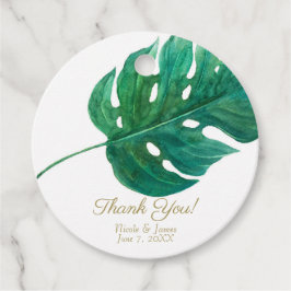 Tropical Green Palm Leaf Hawaiian Summer Wedding Geschenkanhänger