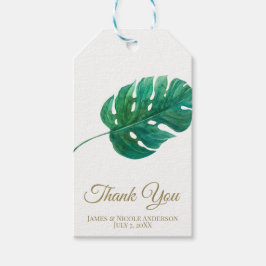 Tropical Green Palm Leaf Hawaiian Summer Wedding Geschenkanhänger