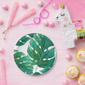 Tropical Green Palm Leaf Hawaiian Summer Wedding Pappteller (Party)