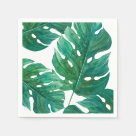 Tropical Green Palm Leaf Hawaiian Summer Wedding Serviette