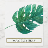 Tropical Green Palm Leaf Hawaiian Summer Wedding Weinetikett (Einzelnes Label)