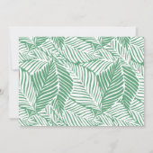 Tropical Green Palm Leaf Paare Brautparty Einladung (Rückseite)