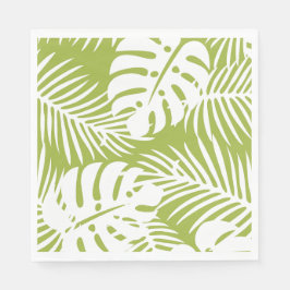 Tropical Green Palm Leaf Paper Napkin Serviette