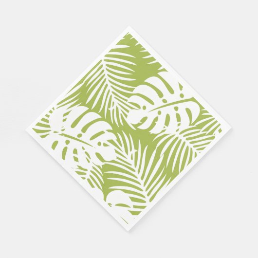 Tropical Green Palm Leaf Paper Napkin Serviette (Ecke)