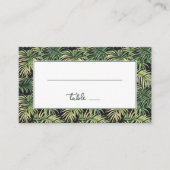 Tropical Green Palm Leaf Platzkarte (Vorderseite)