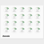Tropical Green Palm Leaf Wedding Favor Runder Aufkleber (Blatt)