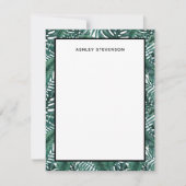 Tropical Green Palm Monstera Blätter Individuelle Mitteilungskarte (Vorderseite)