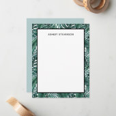 Tropical Green Palm Monstera Blätter Individuelle Mitteilungskarte (Vorderseite/Rückseite Beispiel)