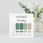 Tropical Green Palm Summer Wedding Palette Card Einladung (Stehend Vorderseite)