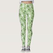 Tropical Green Palm Tree Leaves Leggings (Vorderseite)