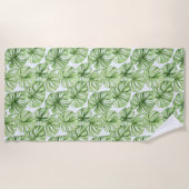 Tropical Green Palm Tree Leaves Strandtuch (Vorderseite)