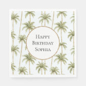 Tropical Green Palm Trees Geburtstag Serviette (Vorderseite)